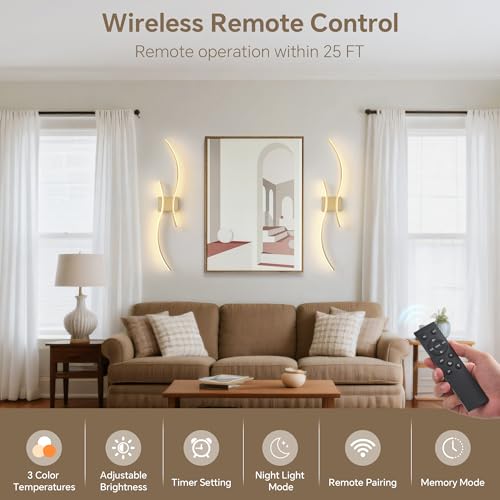Wireless Wall Sconces Set of Two (2 Count)