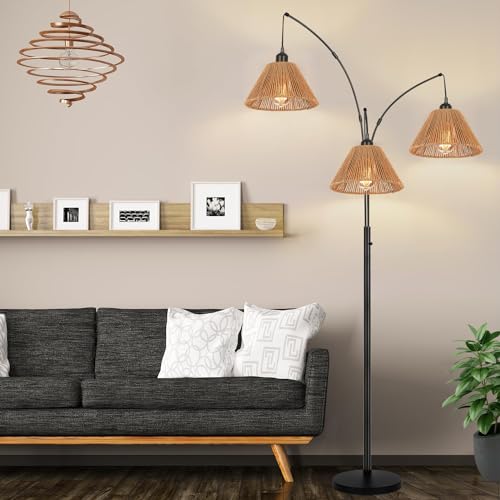 3x Boho Rattan Pendant Lamp Replacement Shade (3 Count)