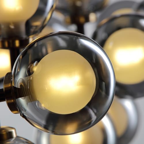 Black Mid Century Modern Chandelier for Dining Room Light Fixture