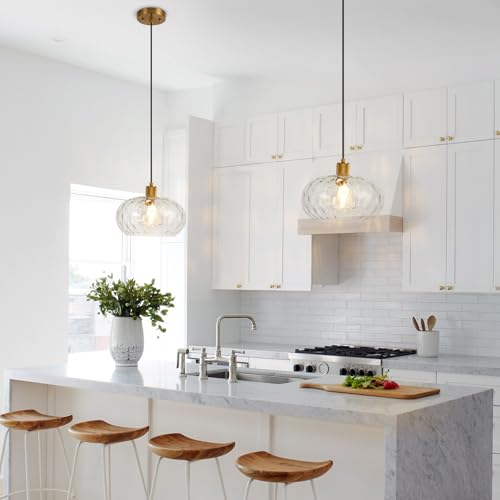 Glass Pendant Lights Kitchen Island 12 Inch Adjustable Pendant Light Fixtures with Hand