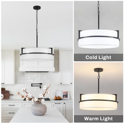 19.7" Black Drum Chandelier