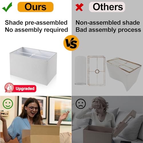 21" Set of 2 Table lamp with USB A+C & AC Outlets (2 Count)