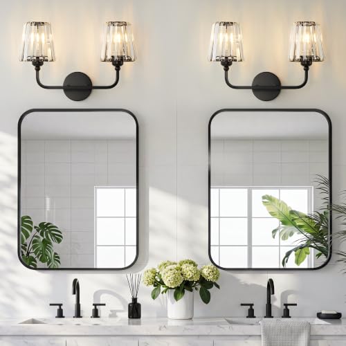 Modern Bathroom Light Fixtures (Matte Black / 2 Light)