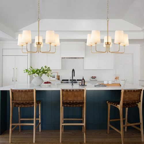 Antique Brass Gold Chandelier with Shades