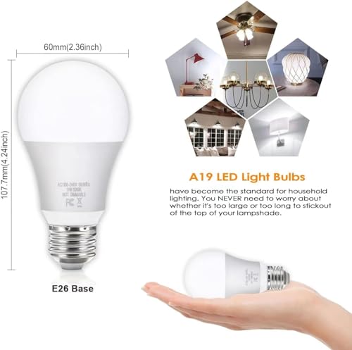 LED Light Bulbs 100W Equivalent 1100 Lumens (12 Count)