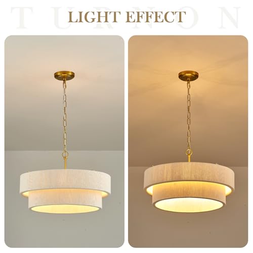 20”Hand Woven Rattan Chandelier Boho Pendant Light Adjustable Coastal Pendant Light for Kitchen Island Dining Living Room