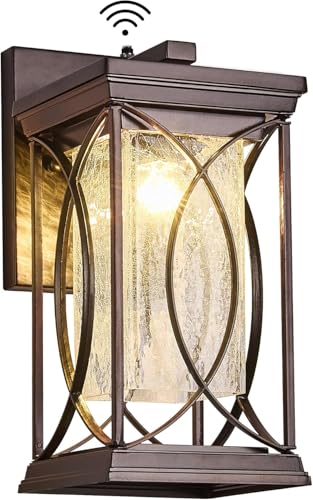 Oil Rubbed Bronze Outdoor Sconce Dusk to Dawn Exterior Light Fixtures Wall Mount Porch Light Modern Outdoor Wall Light Aluminum with Crack