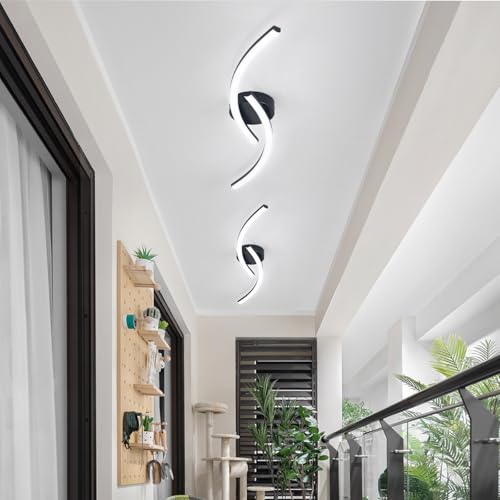 Modern LED Ceiling Light 22W Black Linear Ceiling Lights Fixture 6000K Aluminum 31.4Inch Long Flush Mount Ceiling Light Fixture Lamp for Bedroom Hallway Kitchen Bathroom