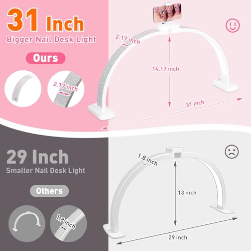 31in Half Moon Light for Nail Desk