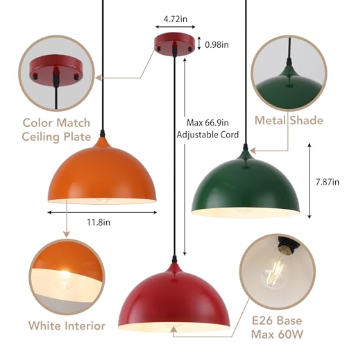 Colorful Pendant Lights (3 Count)