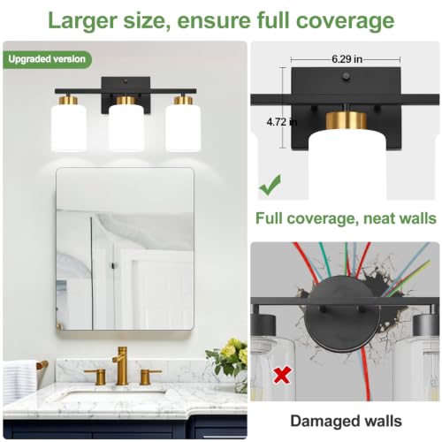 Black and Gold Bathroom Vanity Light Fixtures