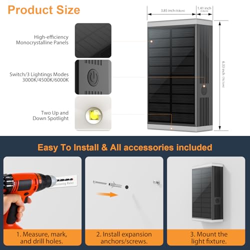 4Pack Solar Wall Lights Outdoor