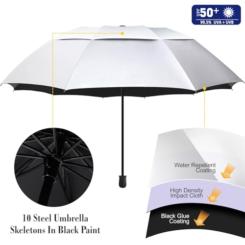 UPF 50+ Beach Umbrella with Adjustable Universal Clamp