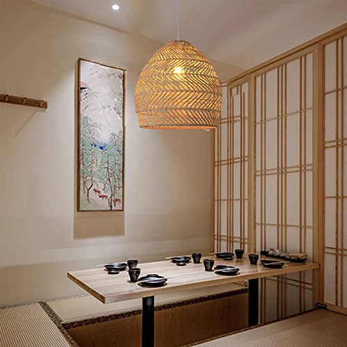 1 Light Rattan Woven Pendant Light Shades