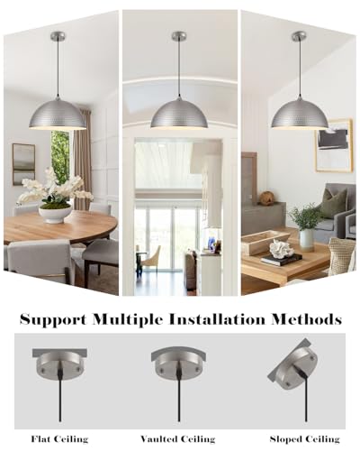 Brushed Nickel Pendant Light 16 inch
