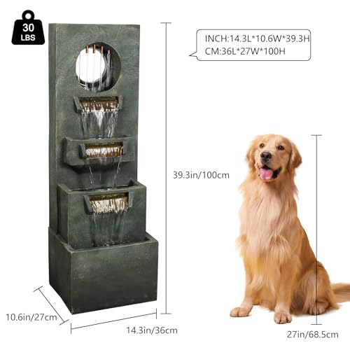 39.3” H Modern Outdoor Fountain