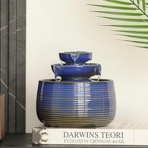 Outdoor and Indoor Water Feature Fountain Waterfall Tabletop Desktop mini Ceramic Garden Fountain