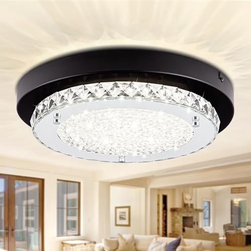 Crystal Flush Mount Ceiling Light LED Dimmable Closet Light Bathroom Light