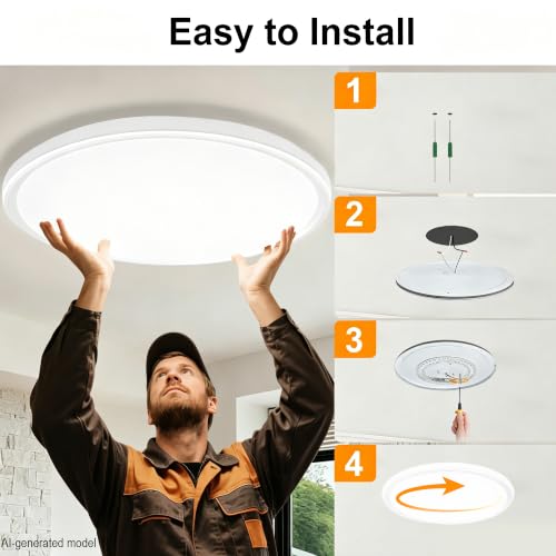 15 Inch LED Flush Mount Ceiling Light (White)