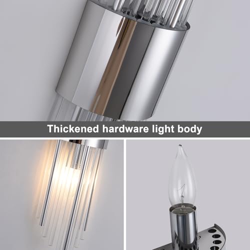 Chrome sconces wall set of 2
