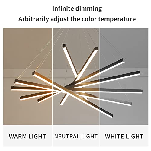 Modern LED Chandeliers Dimmable Pendant Light Fixture 7 Lights for High Ceiling Living Room Dining Room Staircase Restaurant Sputnik Floating Sculptural Art Hanging Lamp