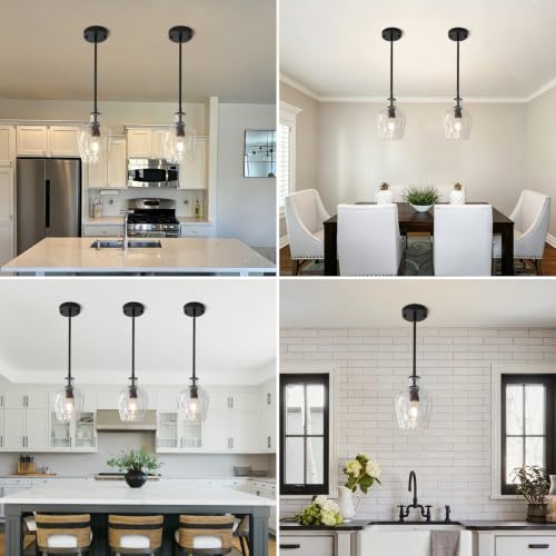 Black Pendant Lights Kitchen Island 2 Pack (2 Count)