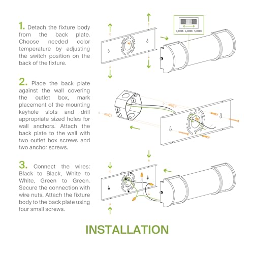 LED 24" Vanity Flush Mount Light Fixture