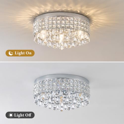 Chrome Crystal Flush Ceiling Light (Radiant Chrome)