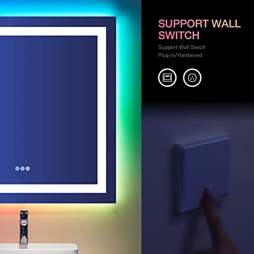 24"X30" RGB LED Bathroom Mirror with Lights