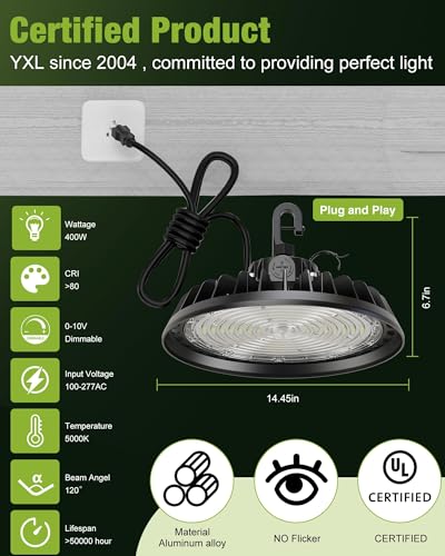 400W Super Bright UFO Led Shop Lights (4 Count)