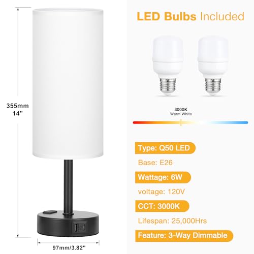 Touch Bedside Table Lamps Set of 2 (2 Count)
