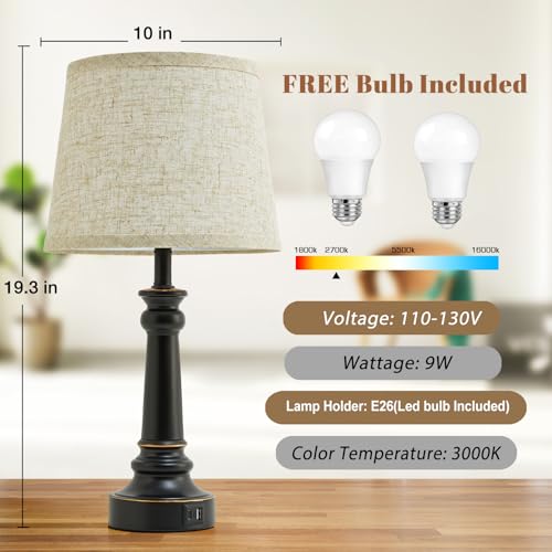 Touch Lamps for Nightstand Set of 2 (2 Count)
