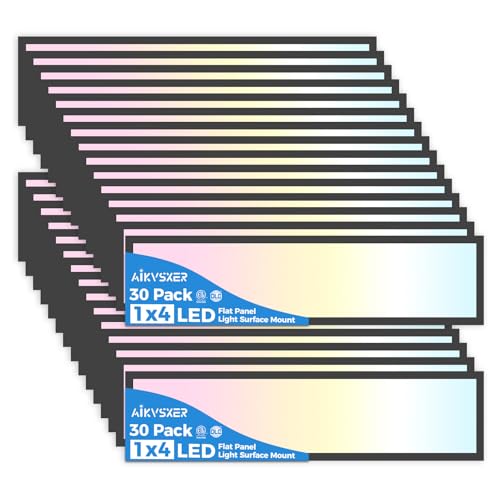 30 Pack 1x4 LED Flat Panel Light Surface Mount Black (30 Count)