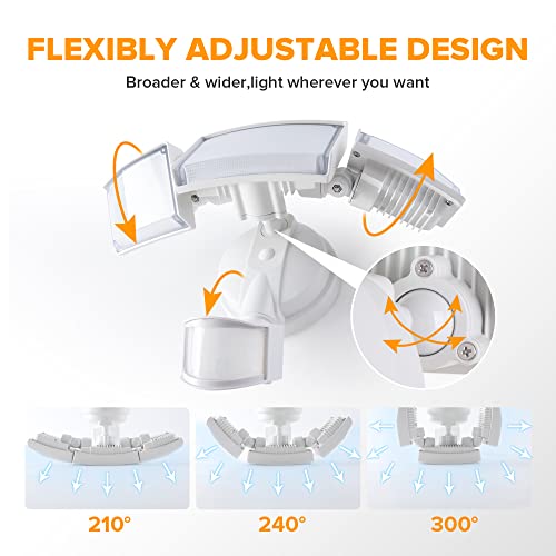 2 Pack 72W 7500LM LED Security Lights Motion Sensor Light Outdoor