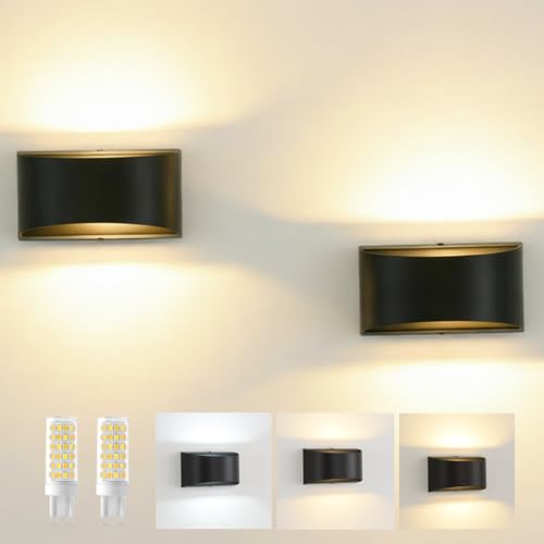Black Modern LED Wall Sconces Set of Two (2 Count)