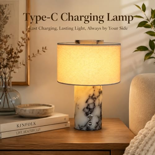 Marble Lamp Lamps Rechargeable Modern Decorative Touch Dimmable Cordless Design Bedside Lamp for Home Decor