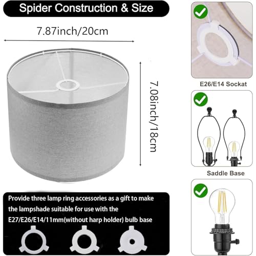 Cloth Lamp Shade Round lamp Small Drum Lamp Shades Fabric Lampshades Barrel Lamp Shades for Table Lamps Floor Lamps