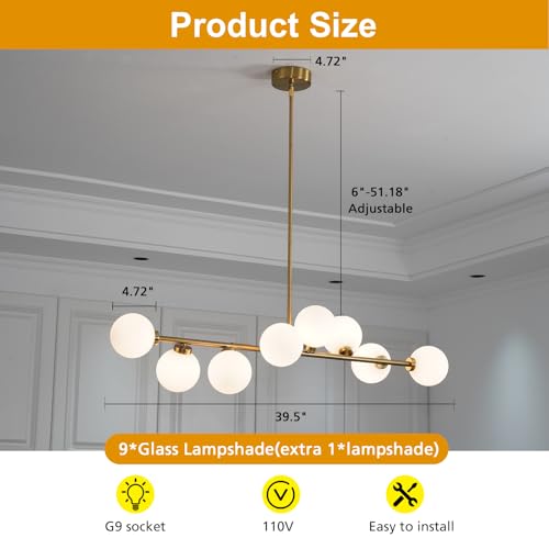 Brass Linear Chandelier