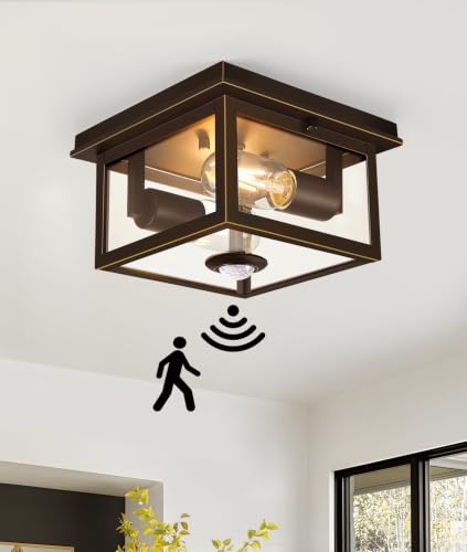Motion Sensor Outdoor Ceiling Light with Remote
