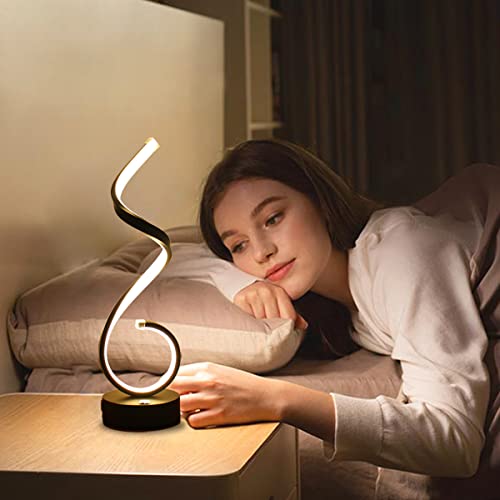 Modern Spiral LED Table Lamp for Bedroom