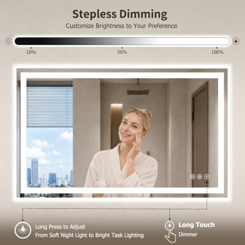 24"x48" LED Bathroom Mirror with Lights