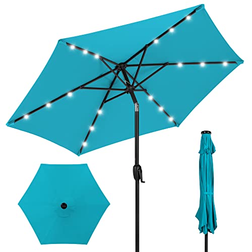 7.5ft Solar Umbrella LED Lighted Patio Umbrella