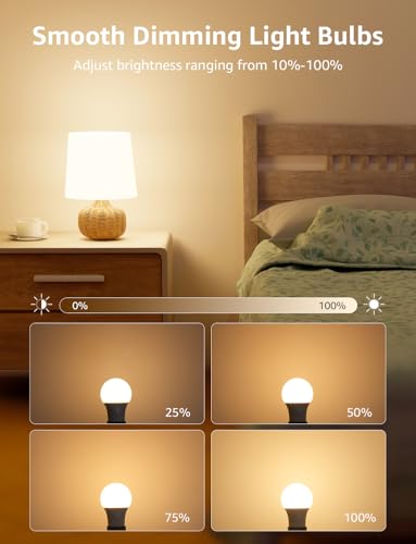 A19 E26 Dimmable LED Light Bulbs 9.5W 800 Lumens Soft White 6 Pack (6 Count)