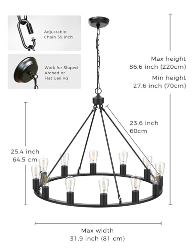 Wagon Wheel Chandelier (12 Count)