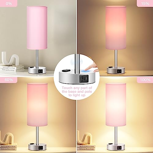 Pink Bedside Lamp for Bedroom