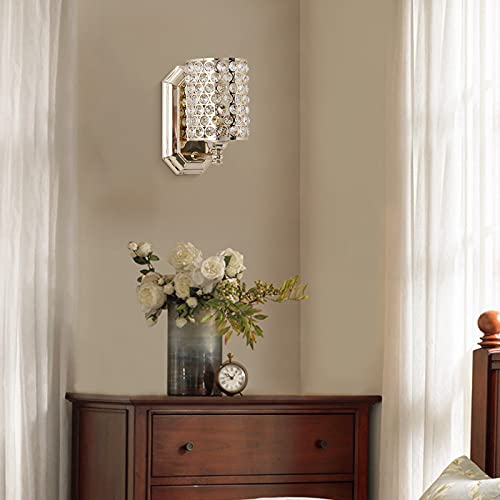 Crystal Wall Sconce Champagne Dry&Wet Dual Use 2 Pack 1 Light UL Certified (2 Count)