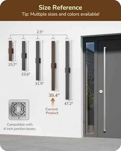 2 Pack Modern LED Outdoor Wall Lights (2 Count)