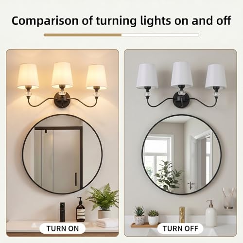 3 Light Bathroom Vanity Light Fixtures Over Mirror