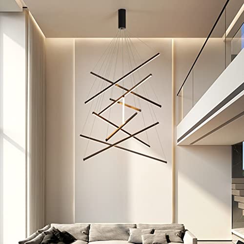 Modern LED Chandeliers Dimmable Pendant Light Fixture 9 Lights for High Ceiling Living Room Dining Room Staircase Restaurant Sputnik Floating Sculptural Art Hanging Lamp