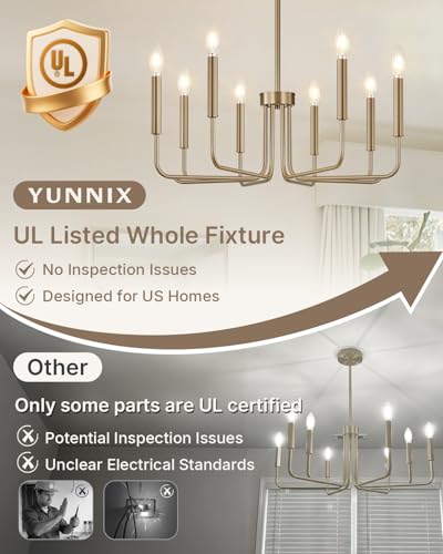 8 Light Champagne Bronze Chandelier
